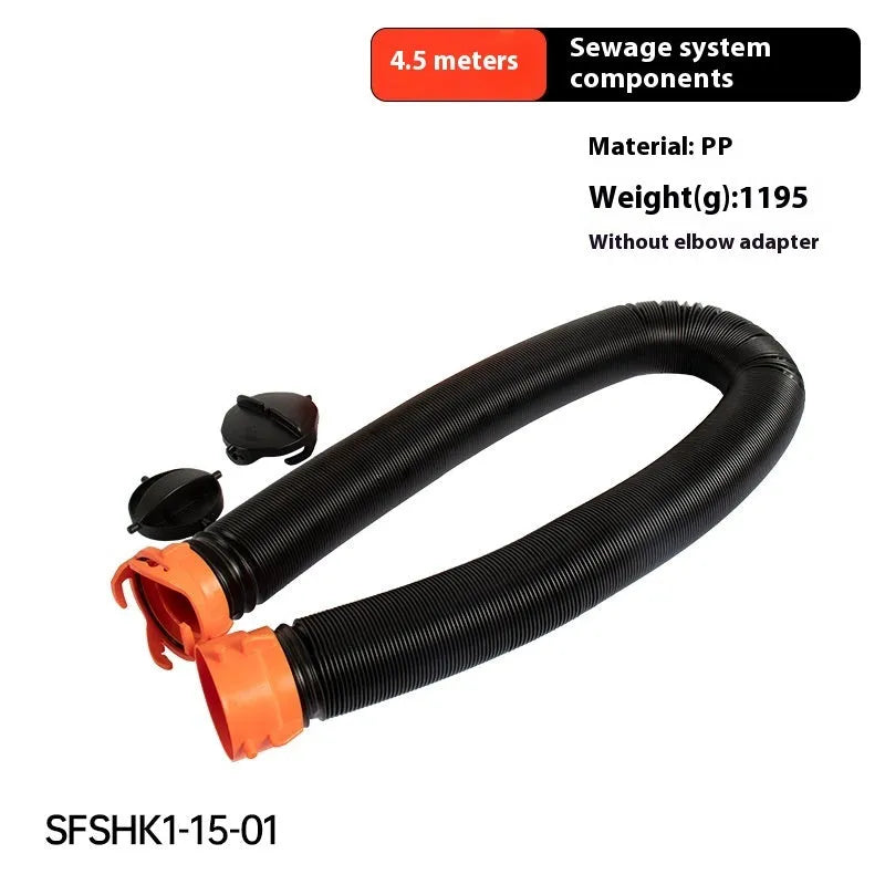 90-degree grey sewage hose elbow joint for caravan and marine wastewater drainage