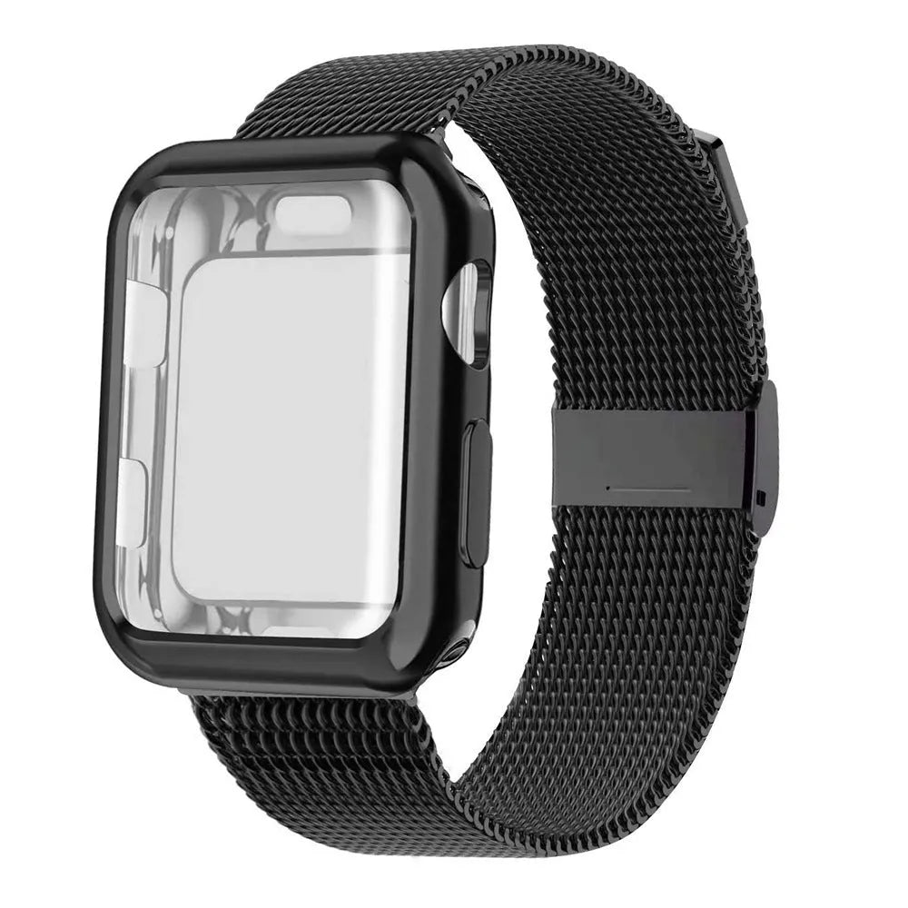 Apple Watch magnetic Milan metal wrist strap with TPU inner lining in silver colour