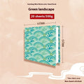 Feiluniao handmade fabric watercolour notebook open on a table with paintbrush.