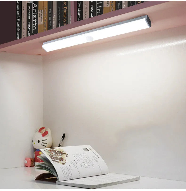 LED body induction light strip black battery powered smart sensor for staircase