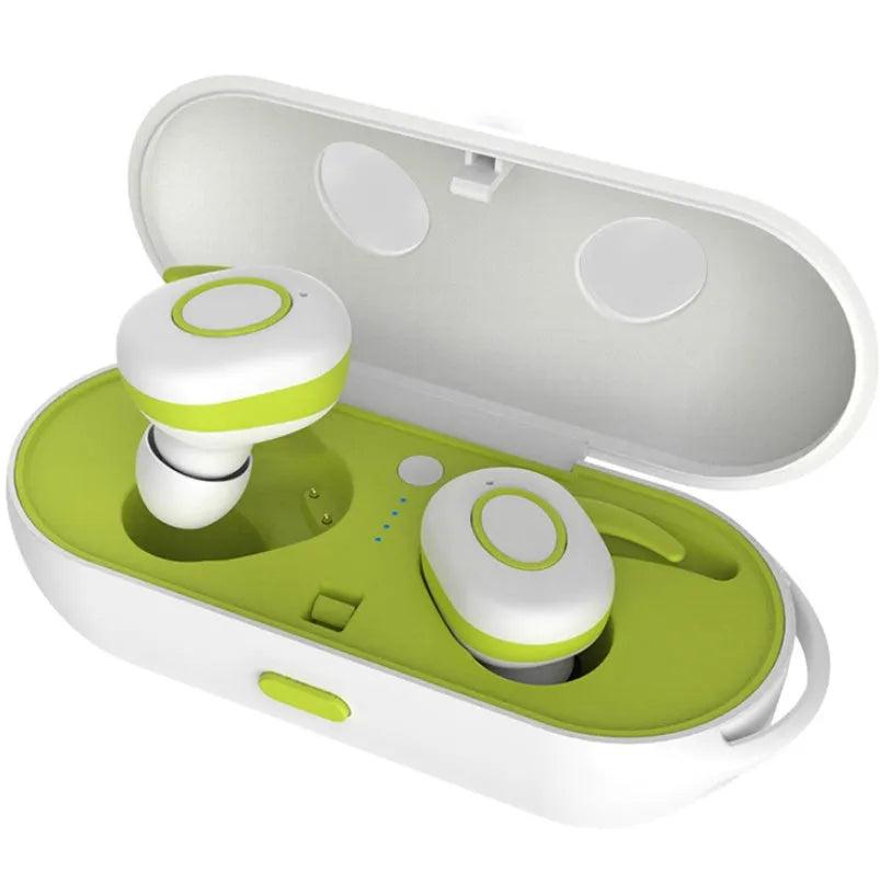 CSR Air-TWS wireless Bluetooth headset with noise reduction in black, green, red, and white colour options