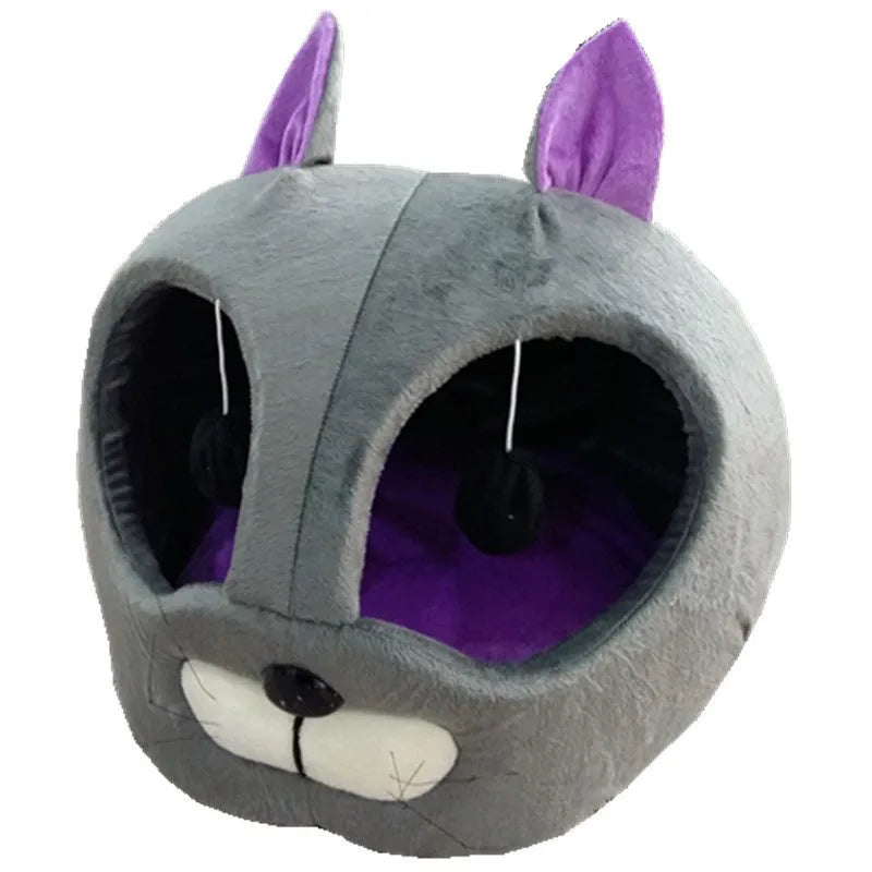 Cat bed in artificial short plush, 42 x 40 x 37 cm, available in beige white or dark grey