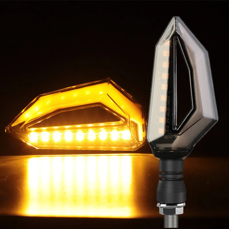Off-road motorcycle LED turn signal indicator with acrylic lampshade and ABS housing in white colour