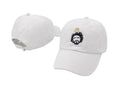 Embroidered baseball cap in canvas and cotton, one size, shown in black or white for men and women.