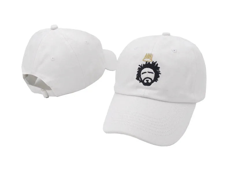 Embroidered baseball cap in canvas and cotton, one size, shown in black or white for men and women.