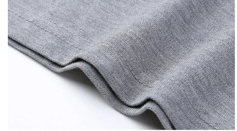 Men's lapel short sleeve T-shirt in 100% combed cotton with geometric collage splicing, Blue or Grey, sizes M to 5XL