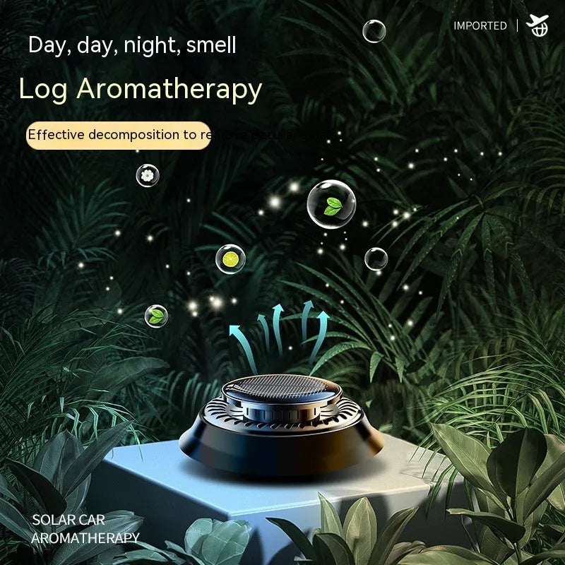 Solar car aromatherapy decoration with electromagnetic de-icing function in black gulong colour