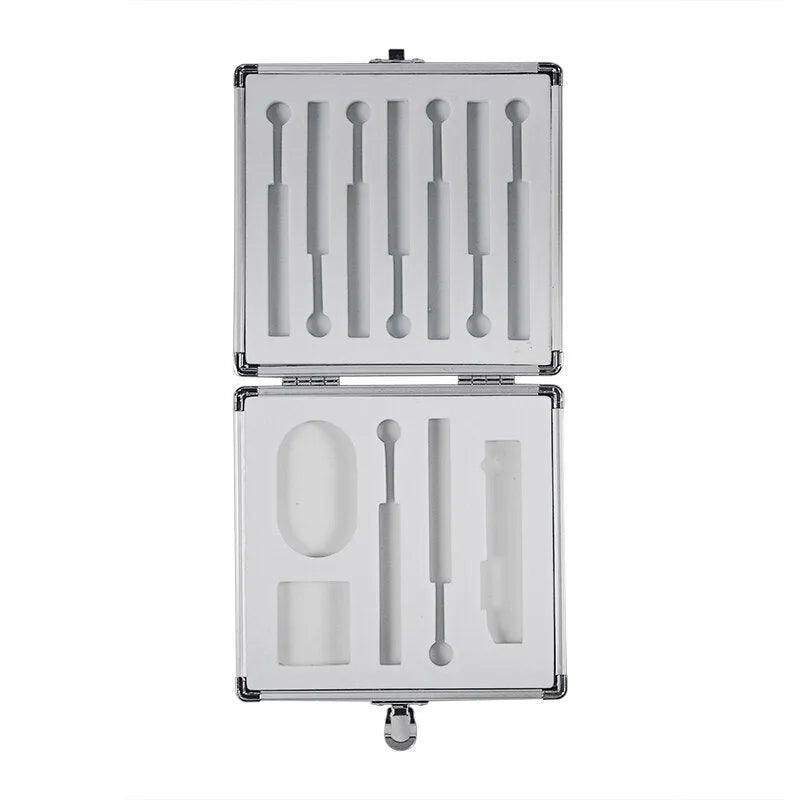Silver aluminium storage box for soldering iron with dimensions 154mm by 147mm by 36mm