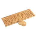 Bamboo wireless keyboard and mouse set, keyboard 400x135x25mm, mouse 94x65x35mm, natural bamboo shell