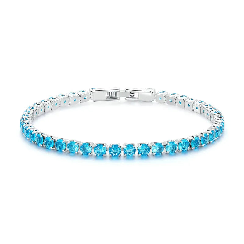 Silver gold-plated simple fashion zircon bracelet for women with cubic zirconia stones