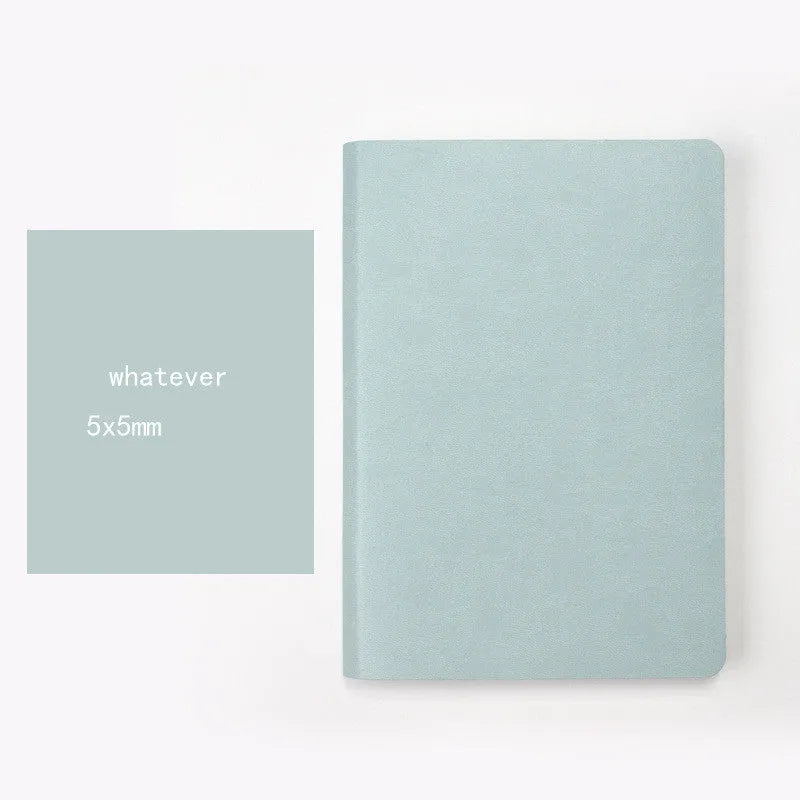 A5 dotted notebook with imitation leather cover in blue or pink, 100gsm dot grid paper and locking plastic binding