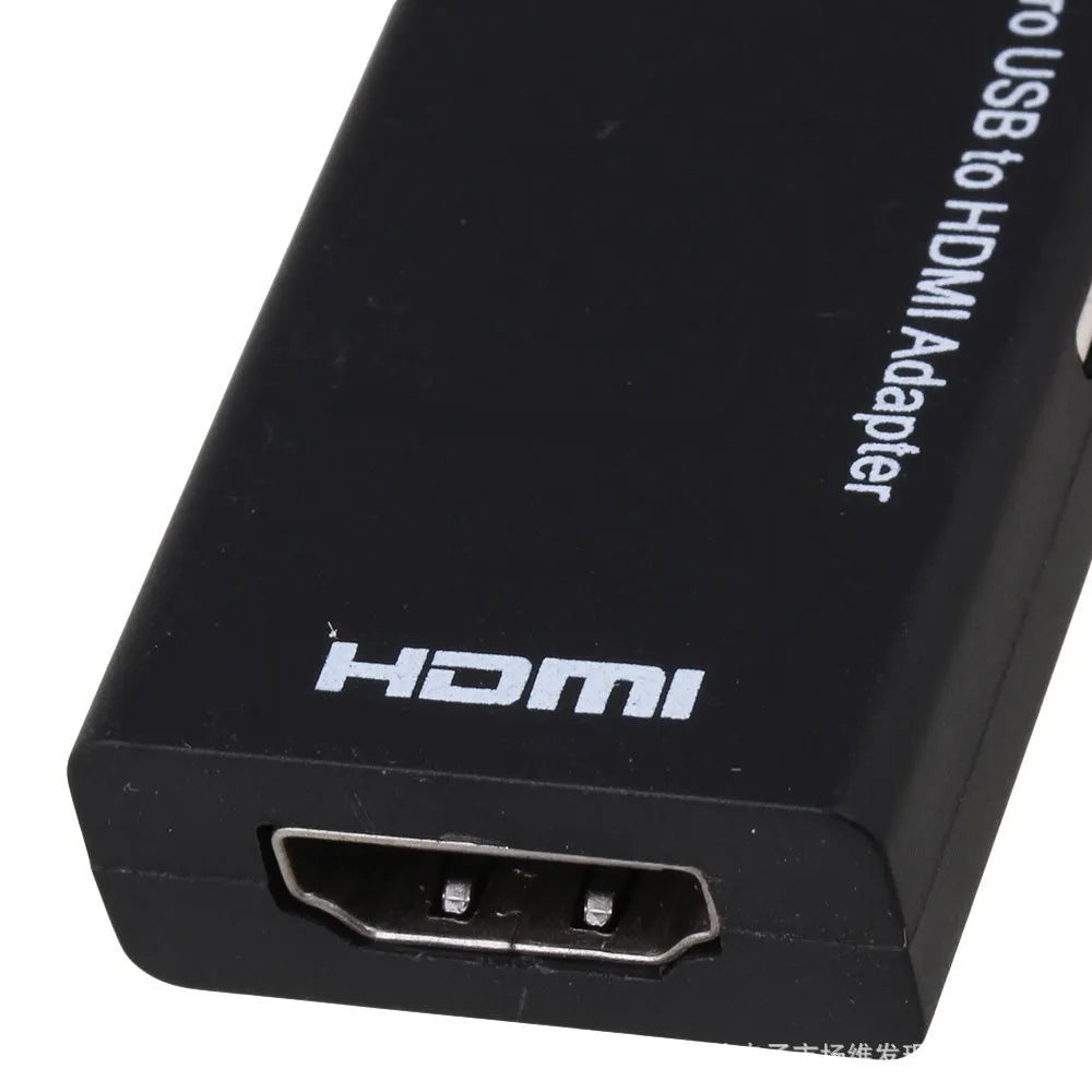 Black braided nylon HD to HDMI adapter cable with gold-plated micro-HDMI and HDMI connectors.