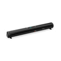Black high-power Bluetooth soundbar speaker with compact rectangular design.