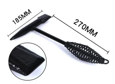 High carbon steel welding slag hammer with a spring handle for rust removal.
