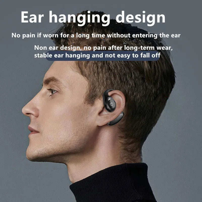 Bluetooth wireless headset ear-mounted style in black for sports and business use