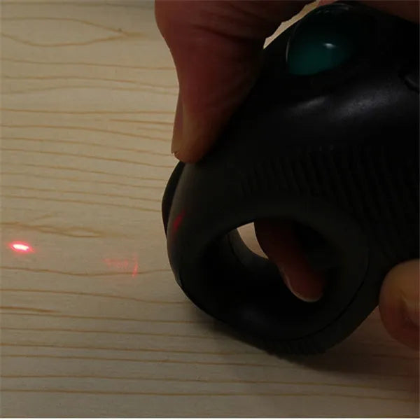 Y-10W black wireless trackball mouse with 6 buttons and 2.4GHz USB receiver on desk