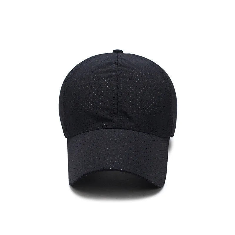 Ultra-thin quick-drying baseball cap with 11cm depth and 7.5cm brim in dark gray