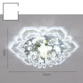 Small modern crystal ceiling lamp with flower-shaped shade and LED lighting