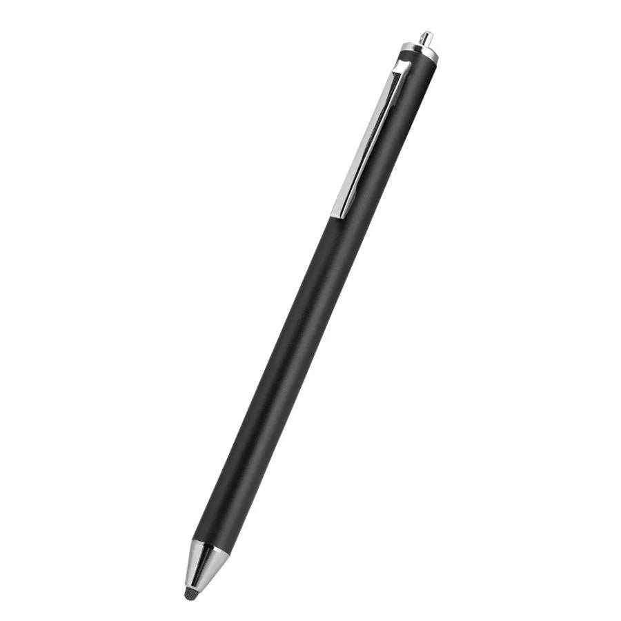 Metal fine-tip capacitive stylus for tablet drawing in silver, red, blue, gold, pink, grey, and black.