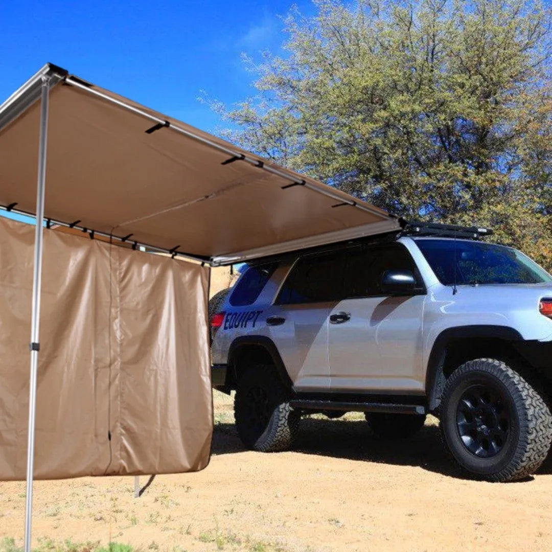 Black glue waterproof camping tent with aluminium alloy poles on outdoor ground