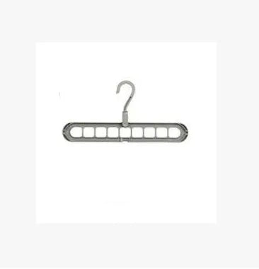 Pink plastic clothes hanger with a 360-degree rotating hook on a white background.