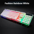 Gaming keyboard USB cable with glowing LED light strip in black and white colour options