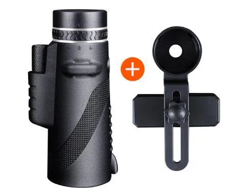 Black 40x60 monocular telescope with compact 144mm design and fully coated FMC lens
