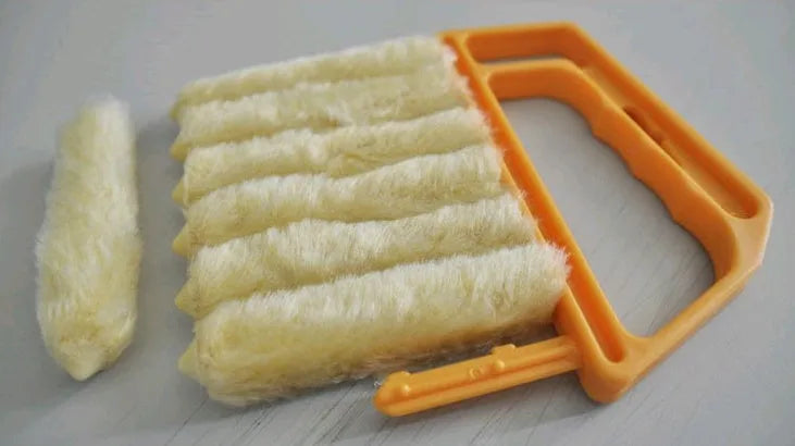 Venetian blind cleaning brush with twist rollers, removable washable Mini-Blind Cleaner for blinds