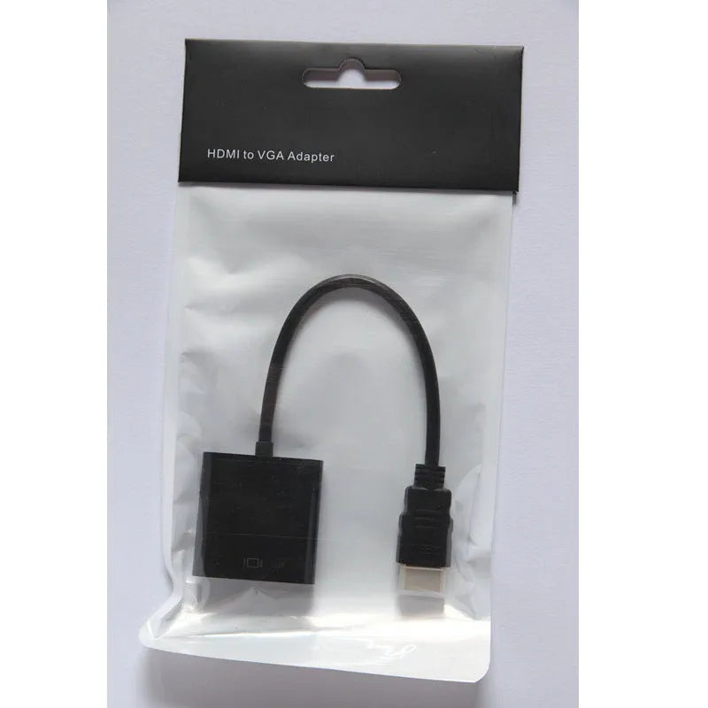 HDMI to VGA adapter cable with 0.3 metre copper wire and black/white colour options