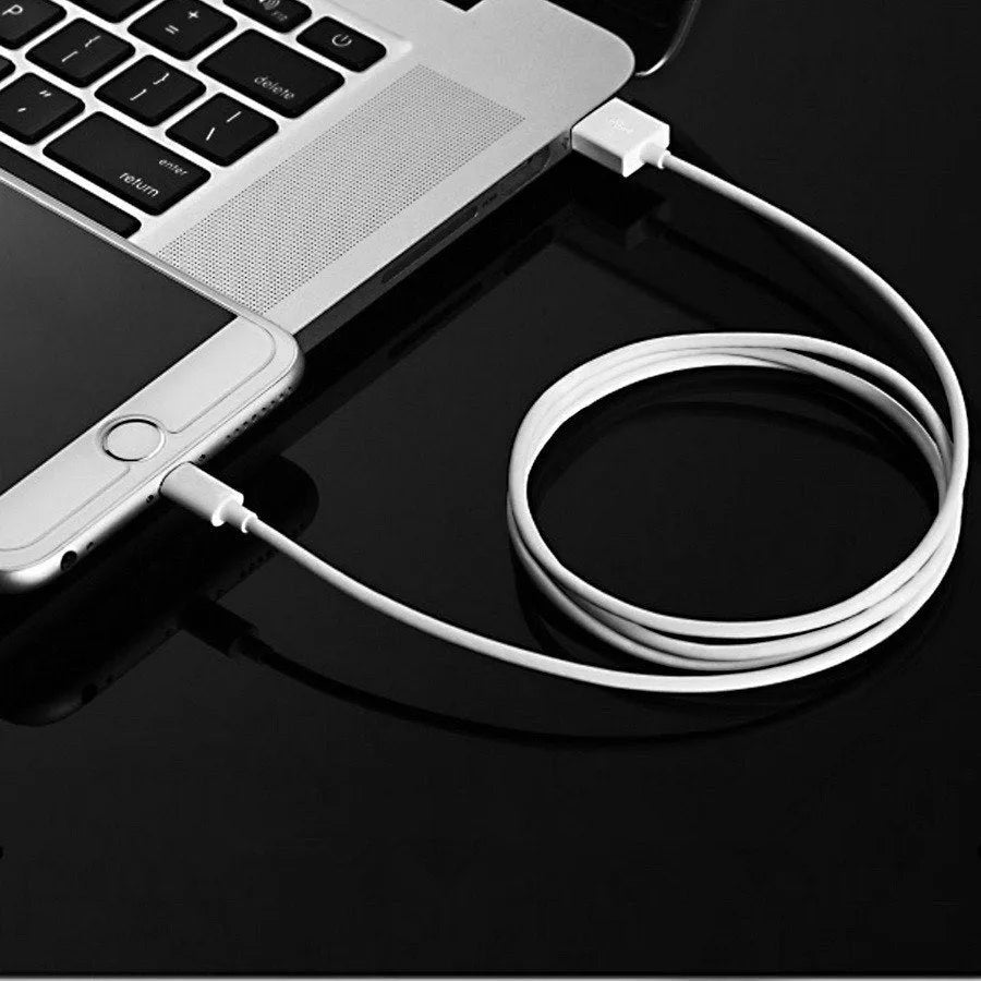 USB travel charger with charging cable compatible with iPhone and iPad models