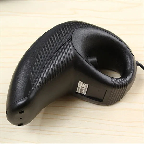 Y-10W black wireless trackball mouse with 6 buttons and 2.4GHz USB receiver on desk