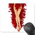 Red lips design rubber non-slip mouse pad on a desk, size 240mm by 200mm