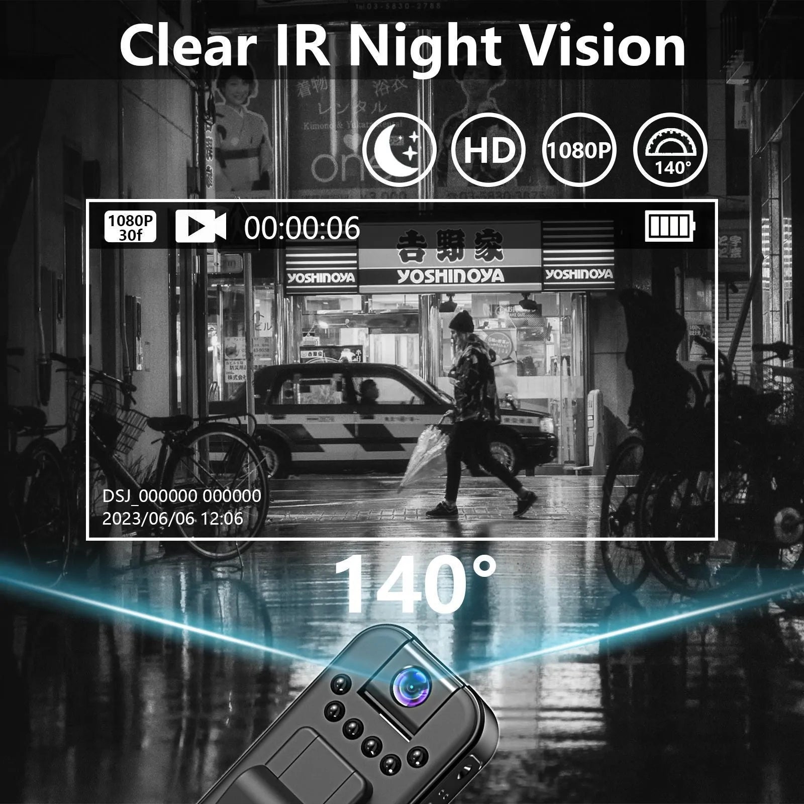L7 HD home security camera with infrared night vision and WiFi connectivity