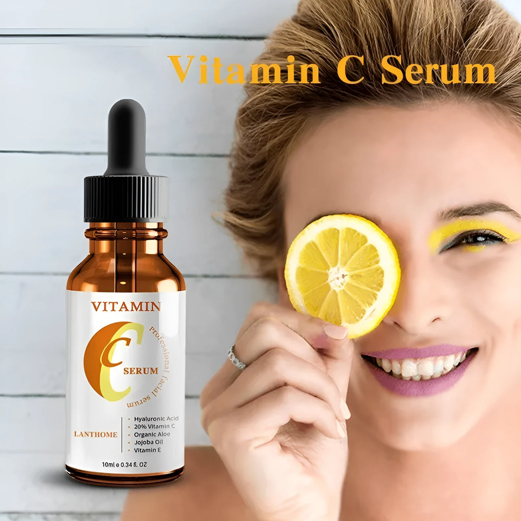Vitamin C hyaluronic acid facial serum in 10ml bottle for brightening and anti-aging