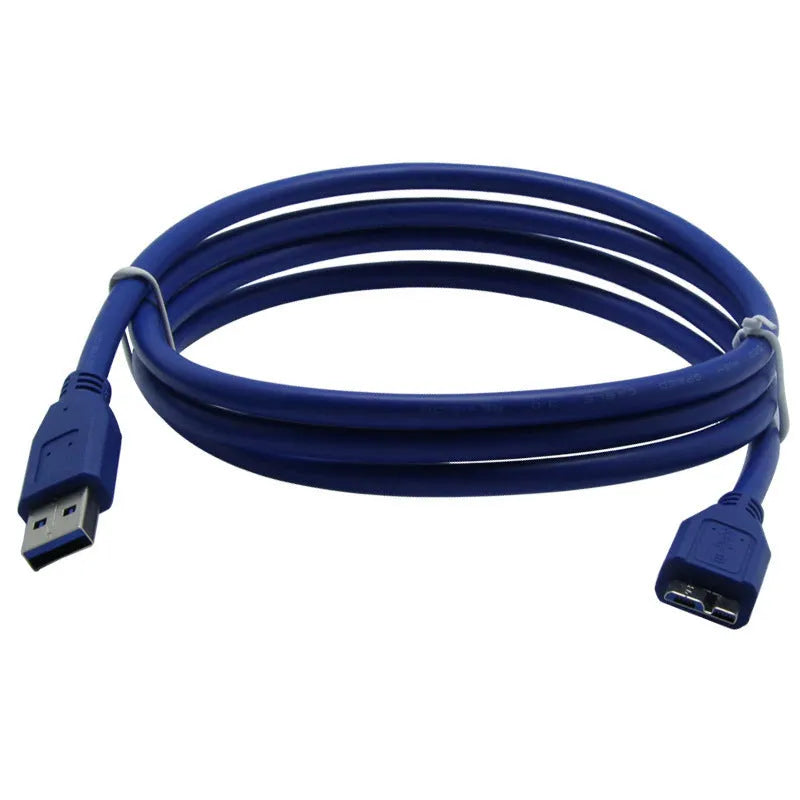 USB 3.0 data cable in blue or black, available in lengths from 30cm to 5m for mobile hard drives.