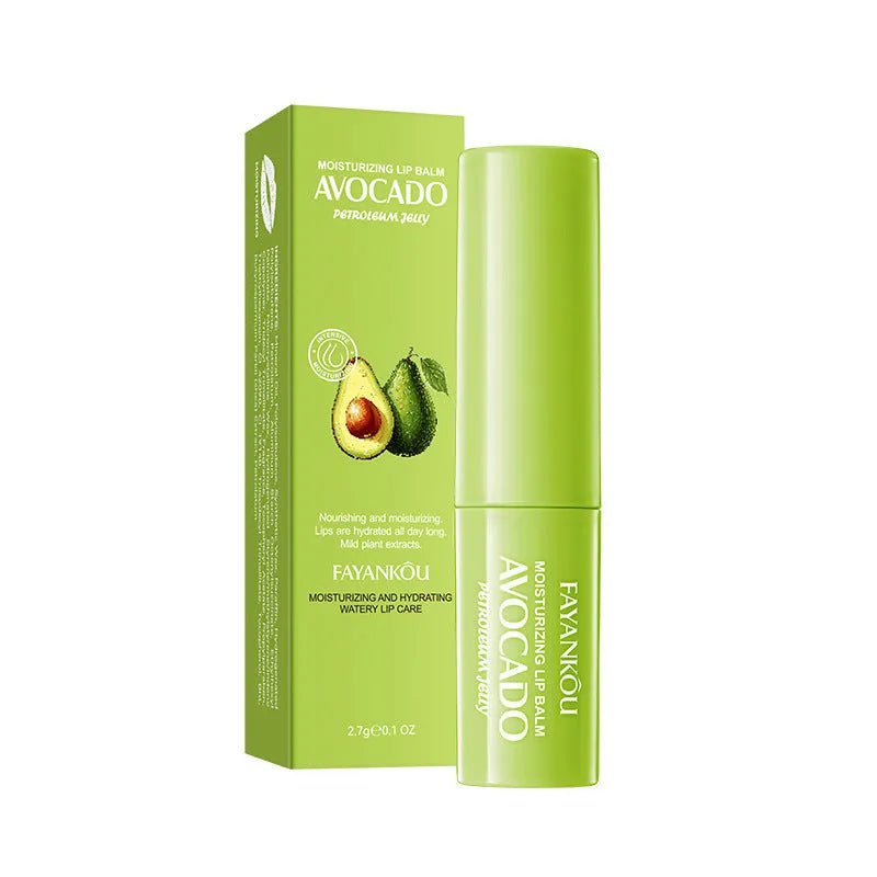 Anti-chapped lip moisturising lipstick in a tube, shown alongside text listing variants like Marigold, Hyaluronic Acid, and Watermelon.