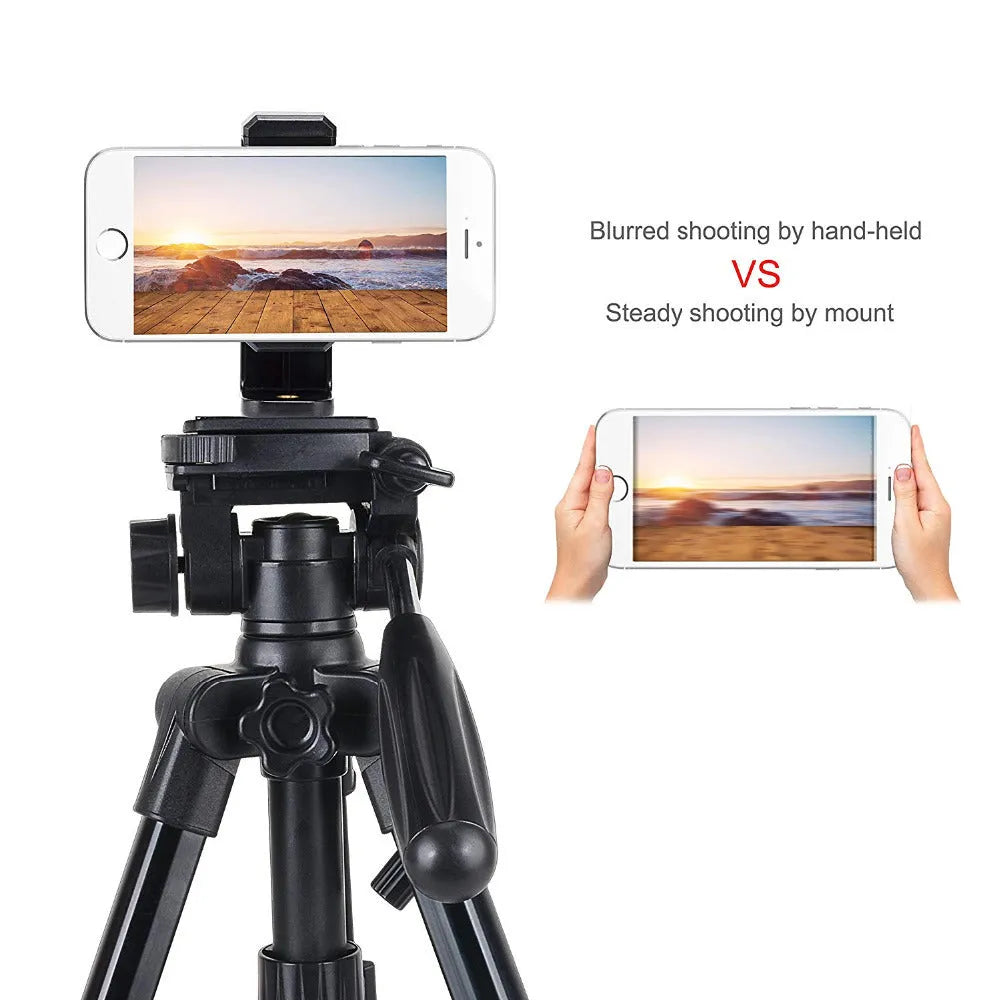 Black single phone holder with rotating clamp on a desk, measuring 10mm by 4mm by 3.5mm