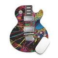 Guitar shaped mouse pad 22cm x 18cm natural rubber fine cloth 2mm anti-skid desk mat
