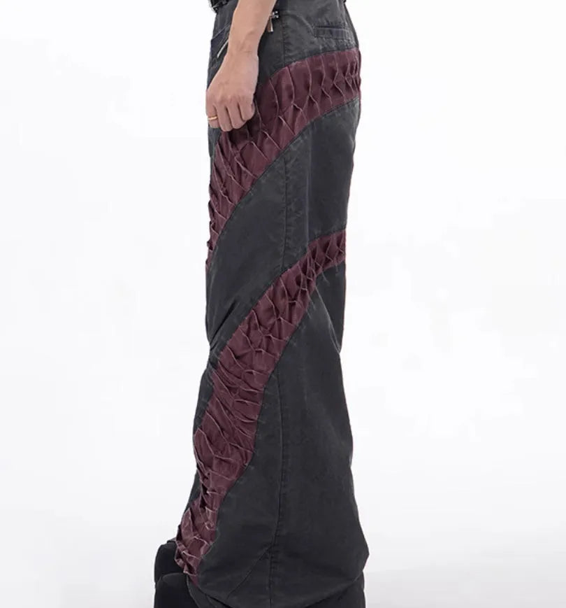 Retro three-dimensional keel casual trousers in viscose rayon fabric for summer sports wear