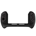 Black Nintendo Switch wireless controller with ergonomic grip and textured joysticks