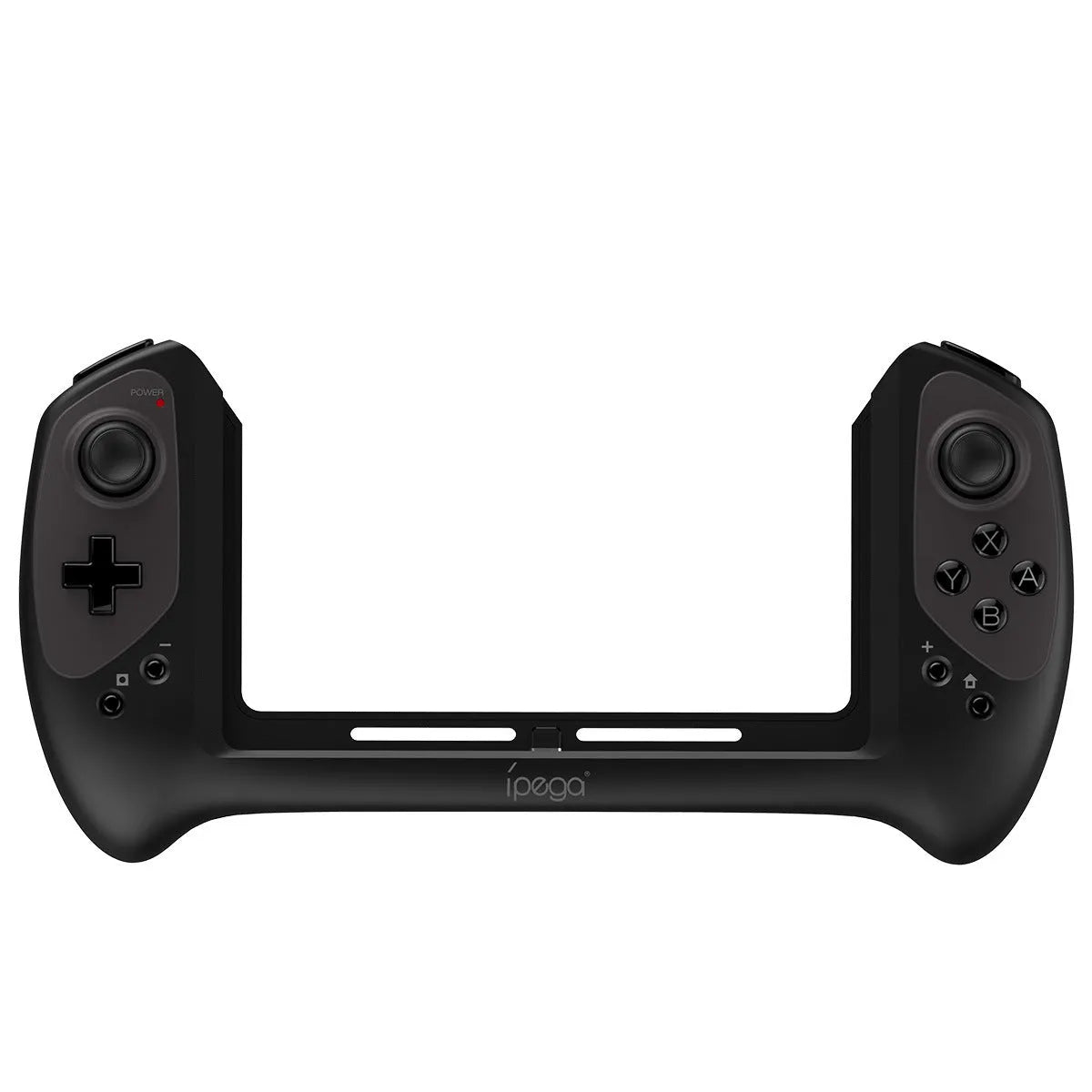 Black Nintendo Switch wireless controller with ergonomic grip and textured joysticks