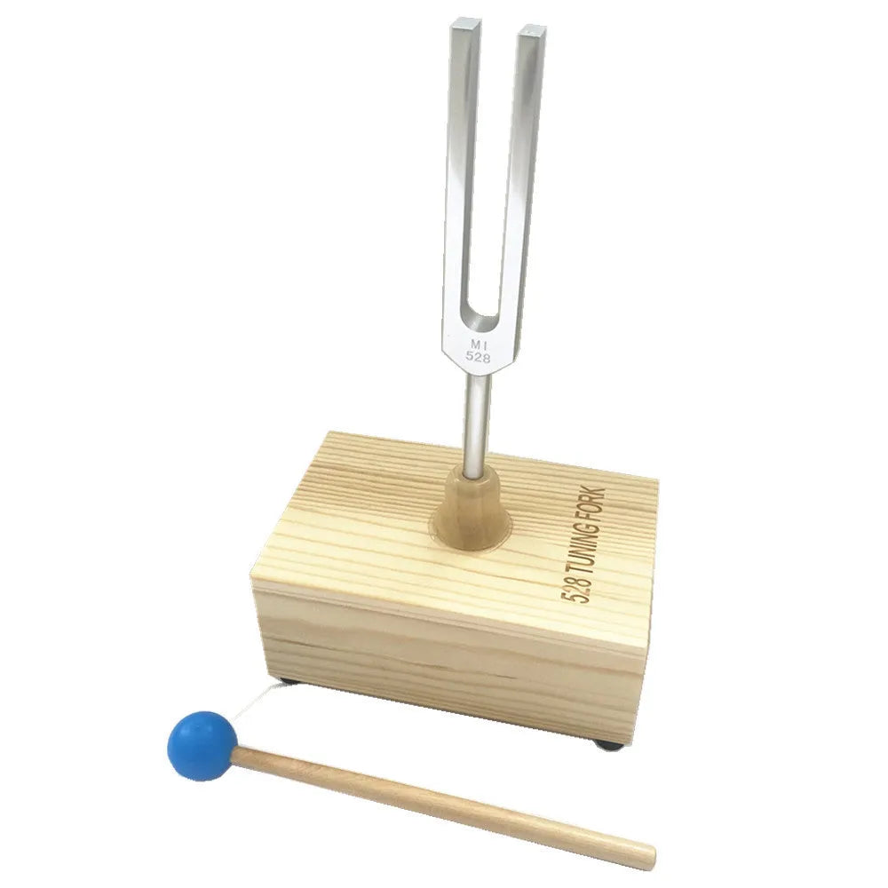 Aluminium alloy tuning fork and speaker set for 432Hz or 528Hz sound therapy.