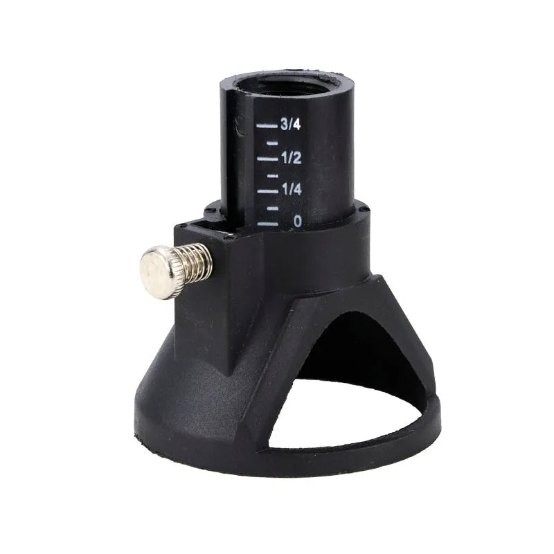 Black drill dust cover set with transparent protective cover and three copper chucks.