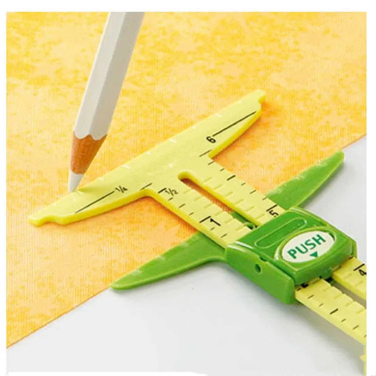 Clear patchwork rulers in two sizes (21x8cm and 33x9cm) on a fabric cutting mat with a rotary cutter