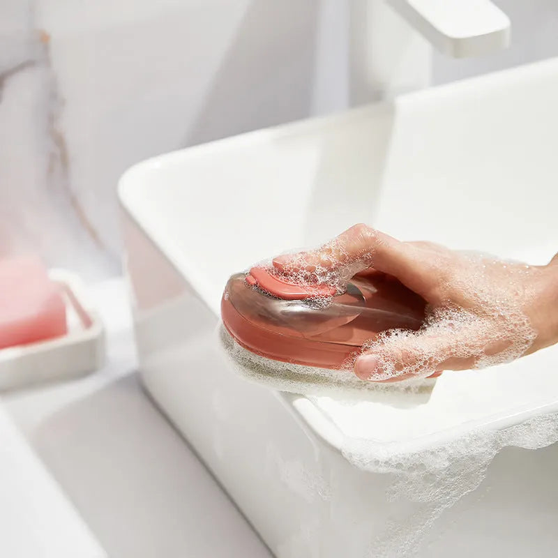 ABS plastic automatic liquid cleaning brush with ergonomic grip in multiple colours