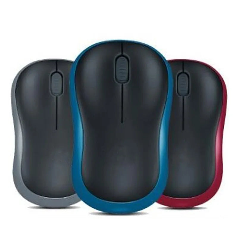 Wireless USB mouse with 1200dpi optical resolution, 3 buttons, ≤100mm size, 185/186 styles, Blue Grey Red colours