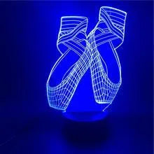 Ballet dancing shoes 3D LED night light with seven colour options and remote control