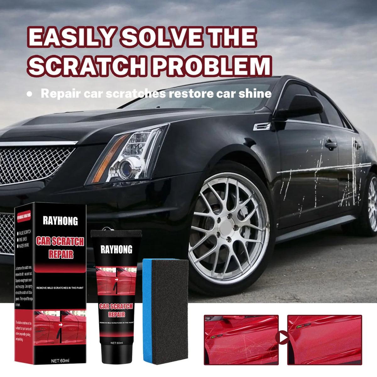 60ml car scratch repair wax kit with automotive polish and protective lacquer