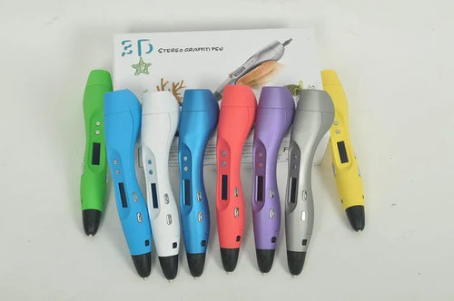 3D print pen in silver colour with 0.7mm nozzle and power cord