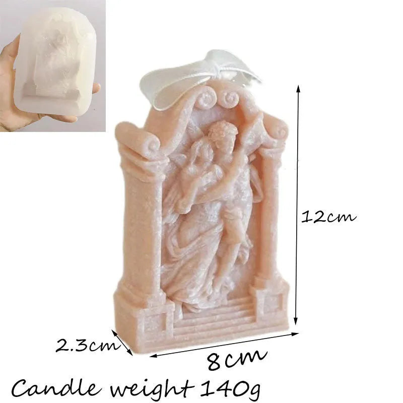 Ancient Greek couple angel design in a flexible food-grade silicone baking and craft mould.